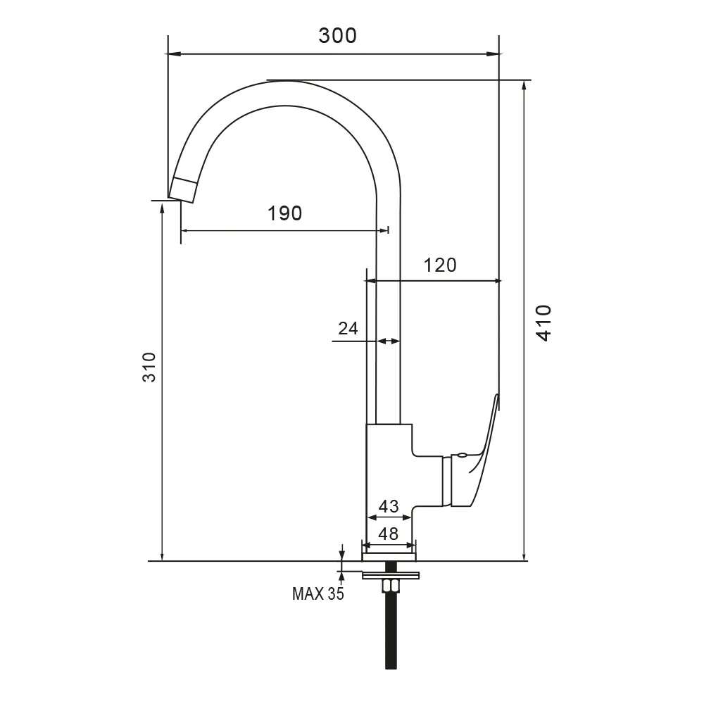 Смеситель для кухни WesnaArt OCEAN OCE12-110, хром