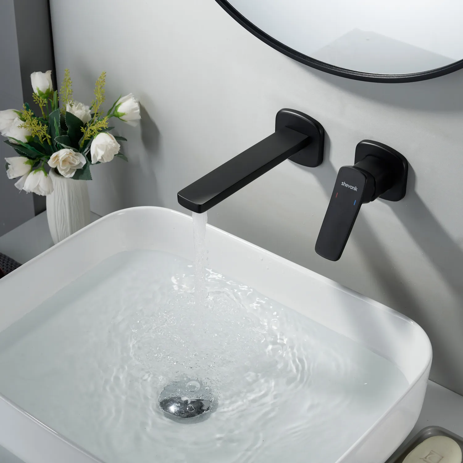 Смеситель для раковины встраиваемый Shevanik S9941H, черный