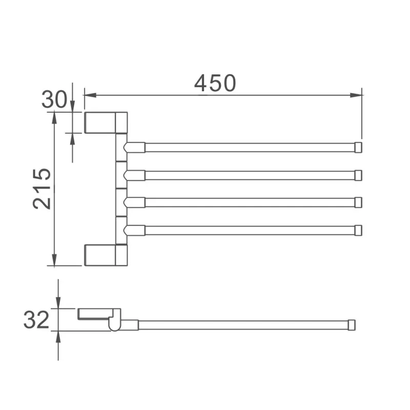 Полотенцедержатель D-Lin D255330, хром
