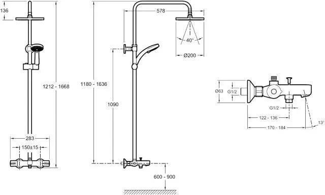 Душевая система Jacob Delafon July (E99741-CP)