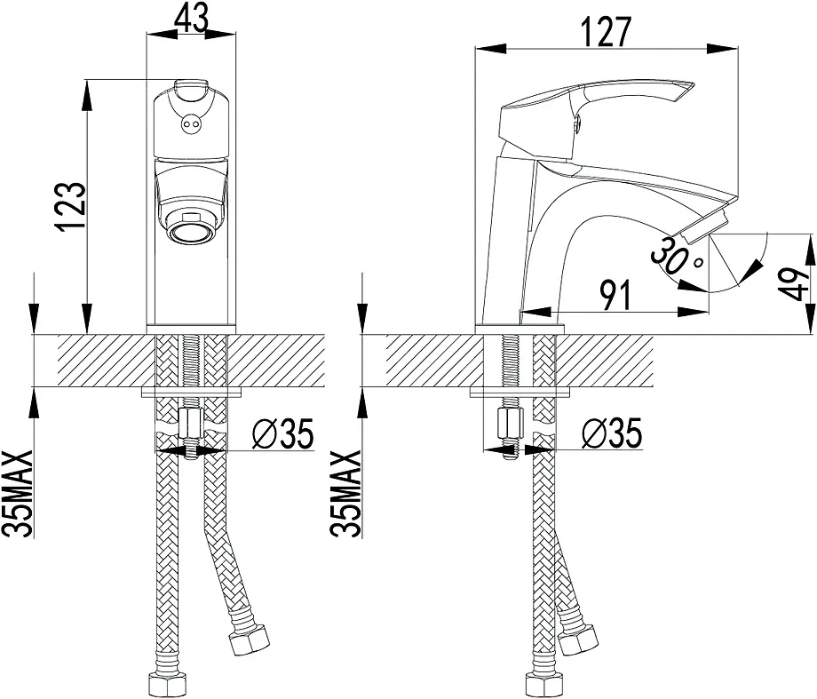 Смеситель для раковины Lemark Plus Strike (LM1106C)