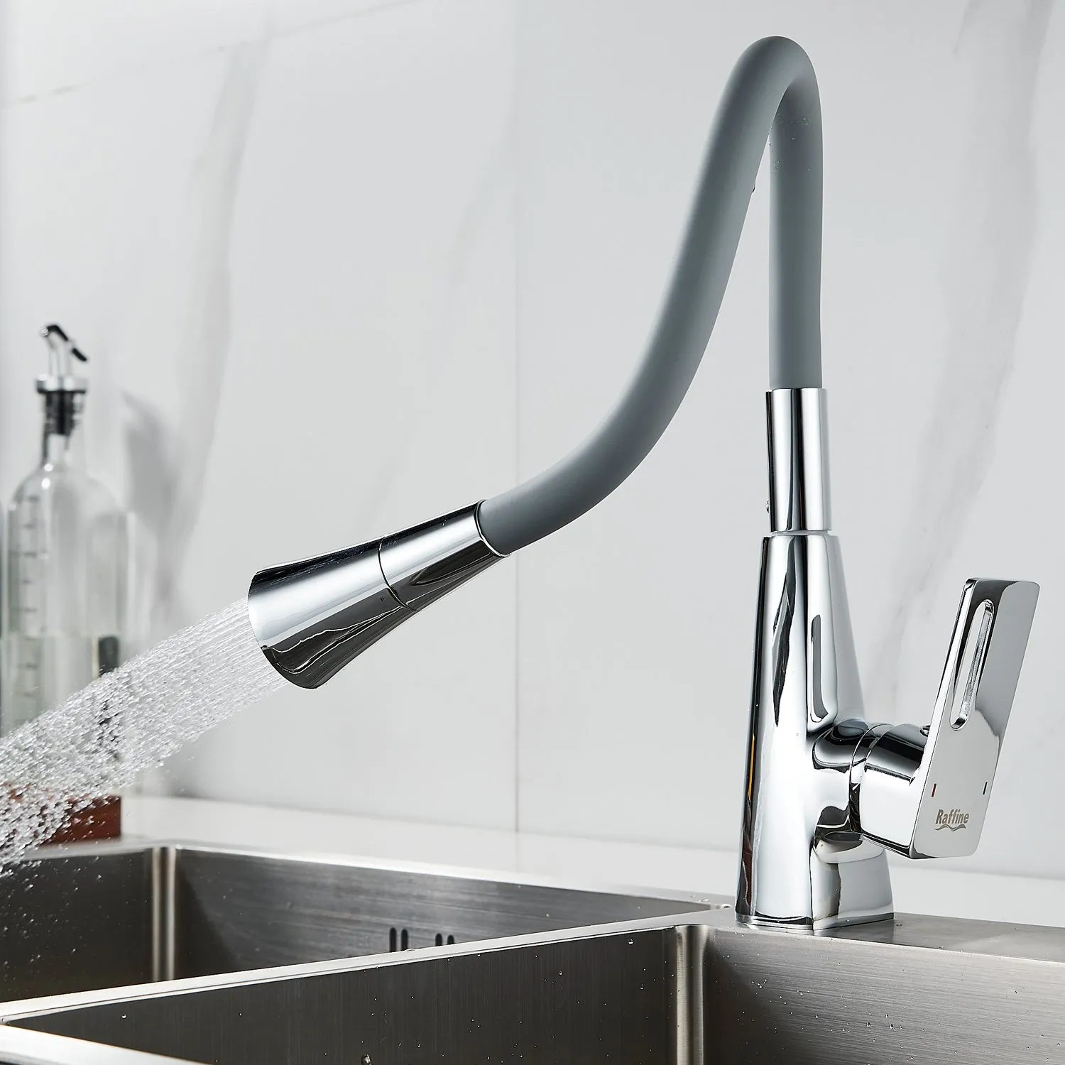 Смеситель для кухни с гибким изливом Raffine F313-9, хром