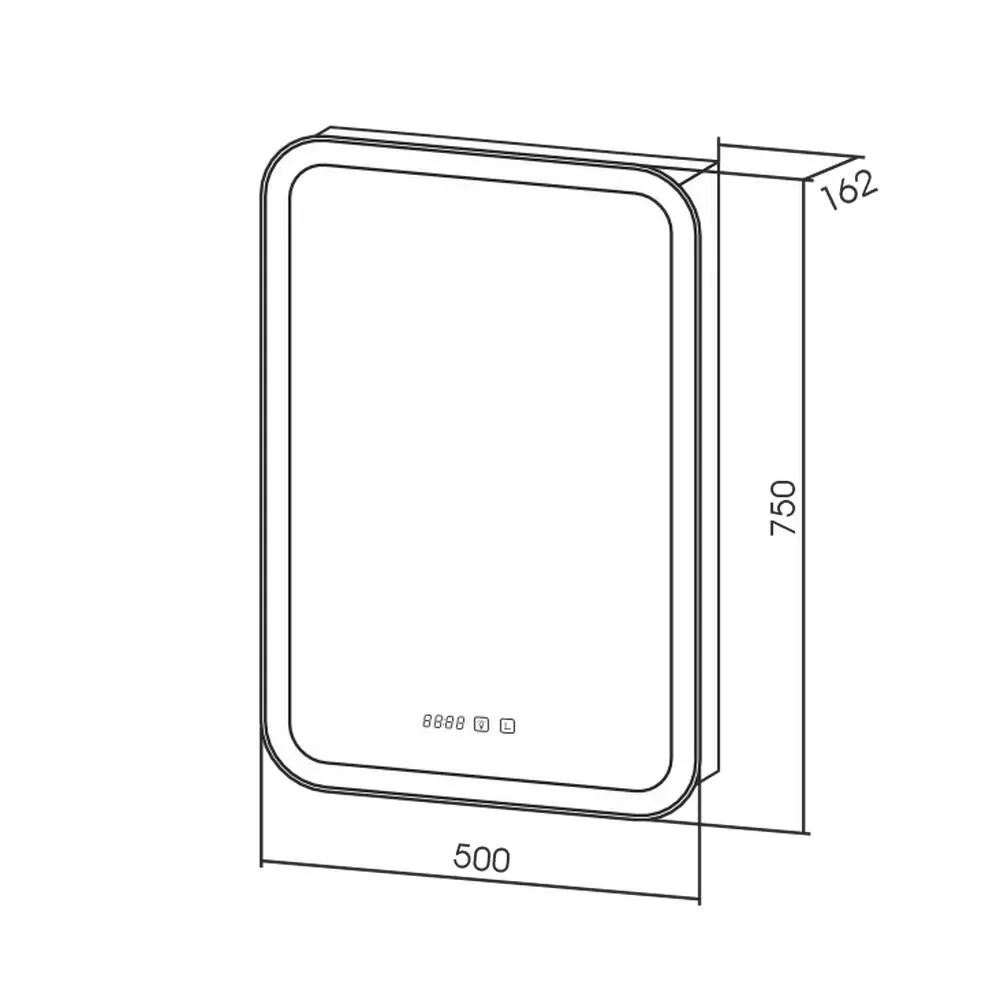 Зеркало-шкаф Silver Mirrors Фиджи 50 - 4.2 левый (часы, ТХ, сенсорный выключатель)