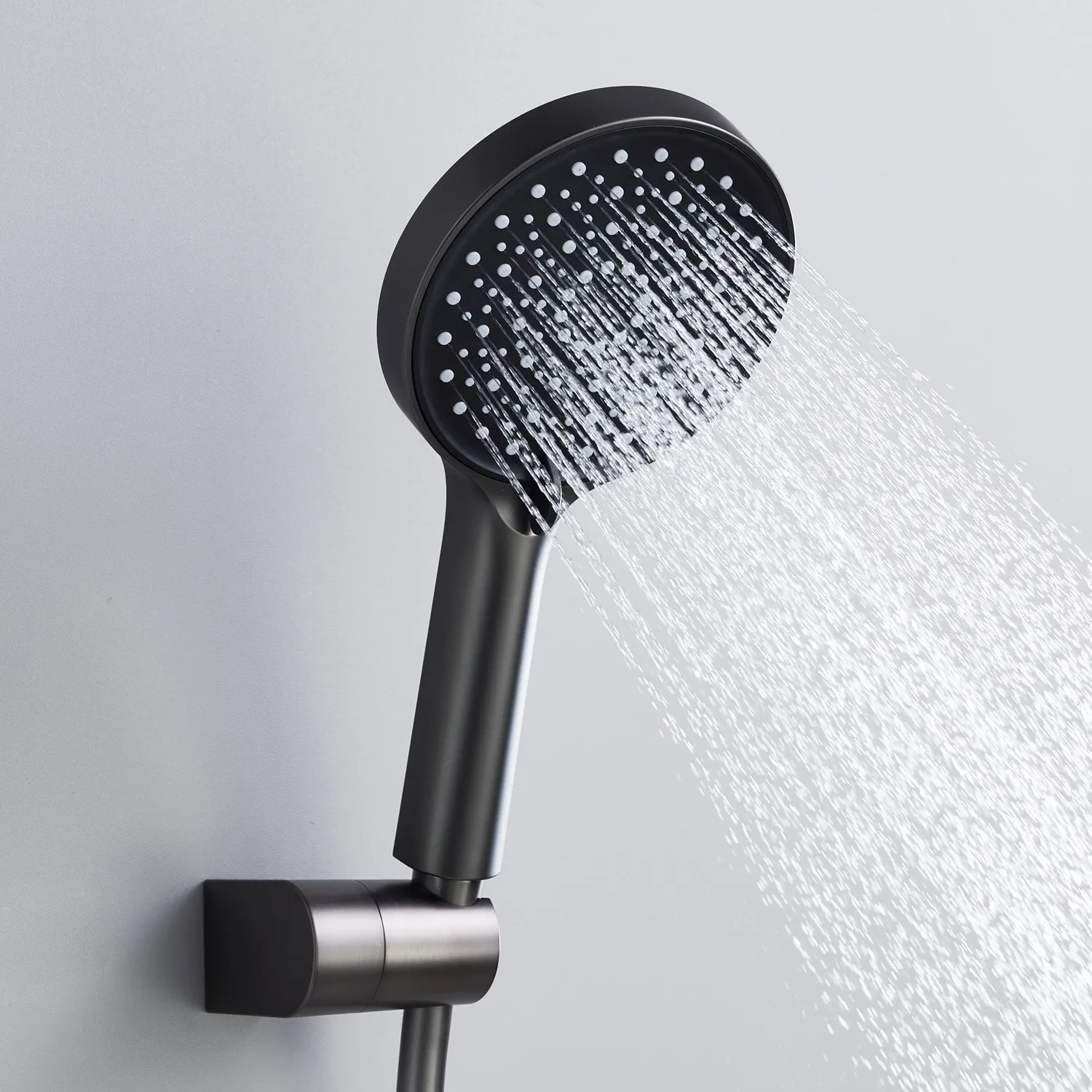 Душевая система встраиваемая Shevanik S4335T, оружейная сталь