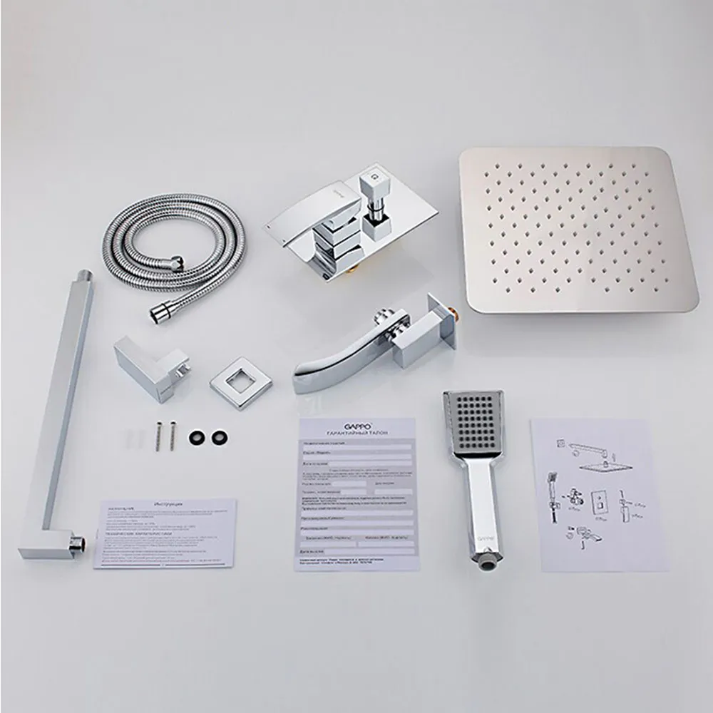 Душевая система встраиваемая GAPPO G7107, хром