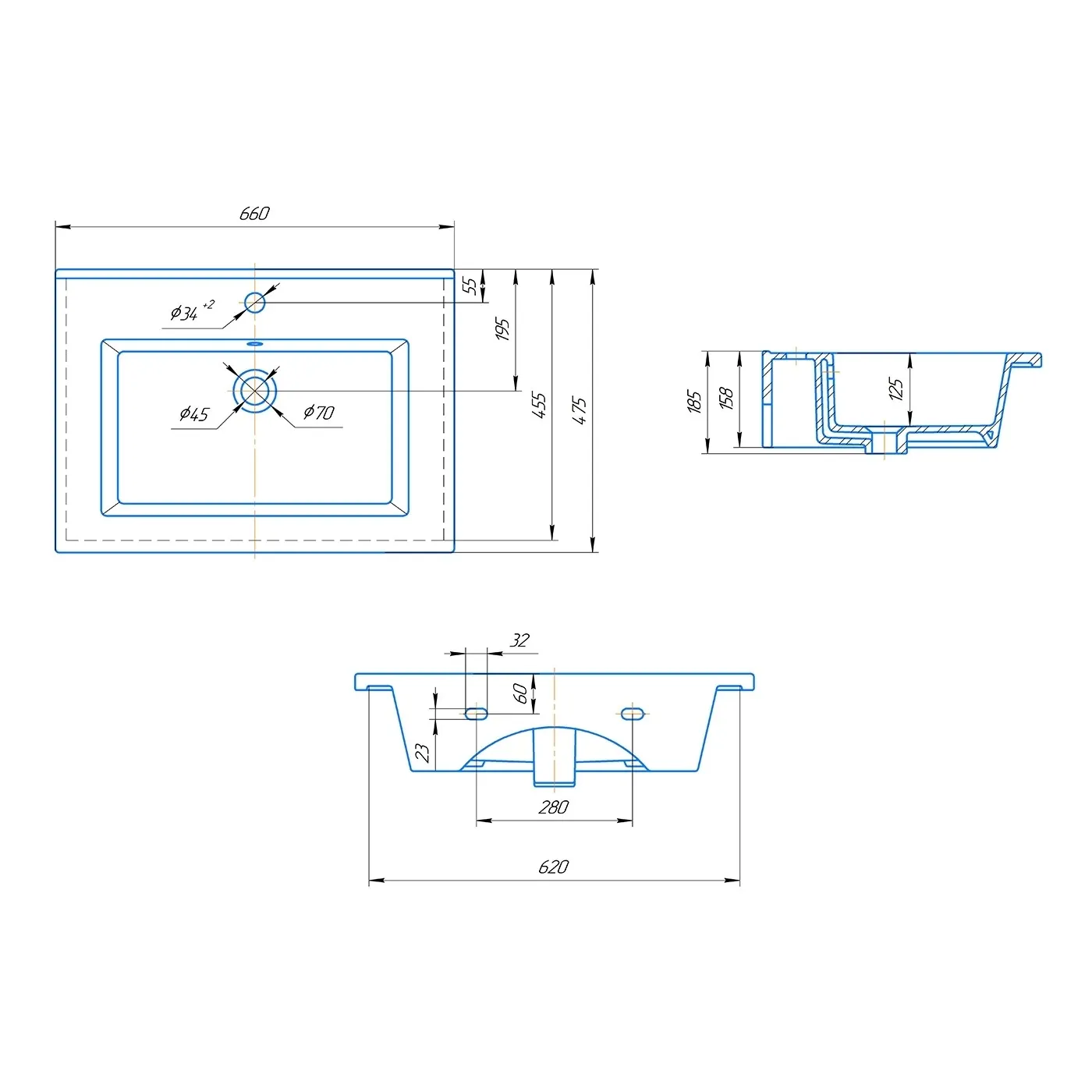 Раковина Kirovit Оскар Оскар 650, белый