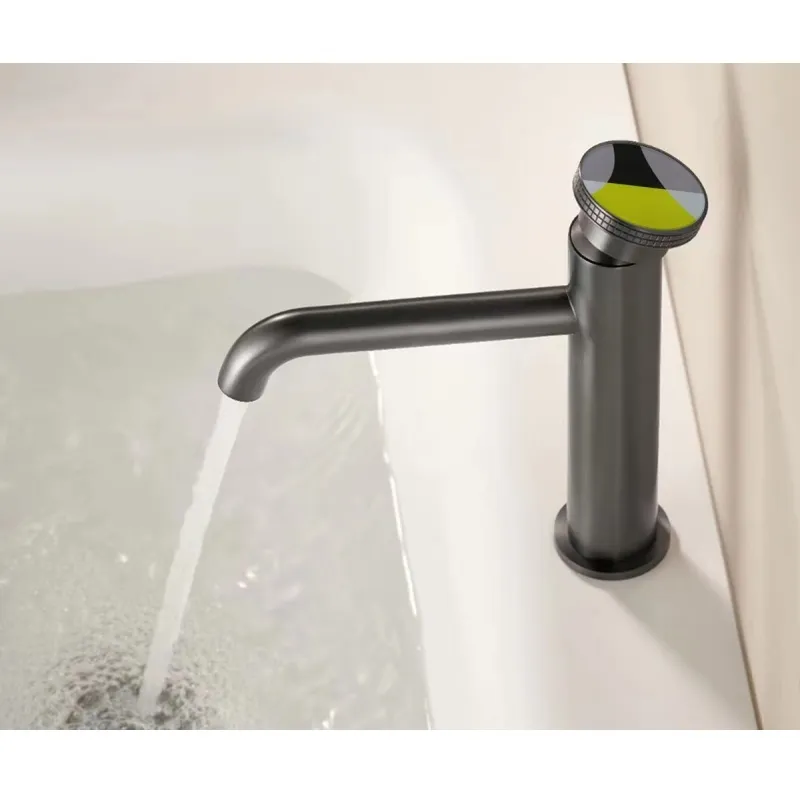 Смеситель для раковины Bronze de Luxe 9009GM-Y, графит/желтый