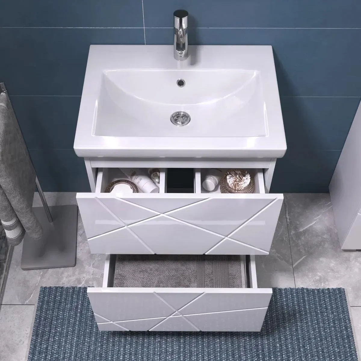 Тумба с раковиной напольная VIGO Geometry 015, 60 см