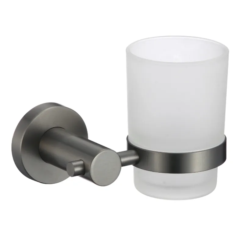 Стакан стеклянный с настенным держателем Savol S-005658Q
