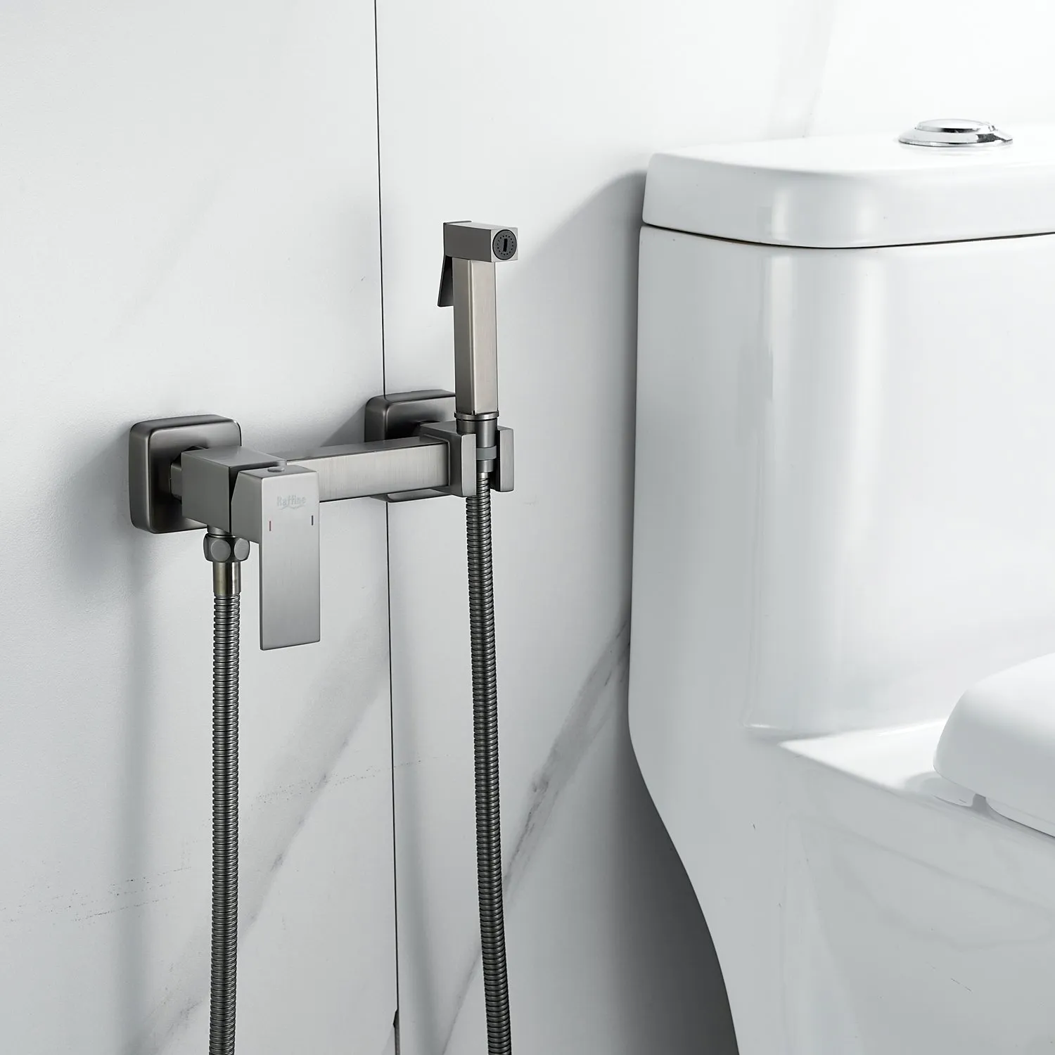 Гигиенический душ со смесителем Raffine F237T, оружейная сталь