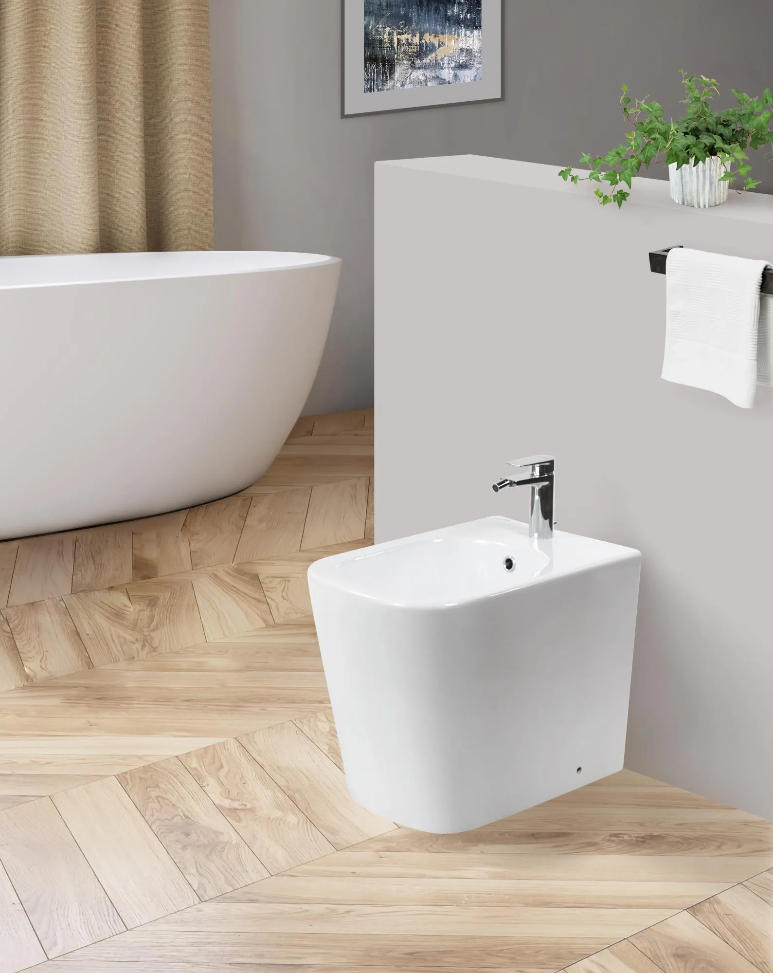 Биде напольное BelBagno Albano, белый (BB120B)