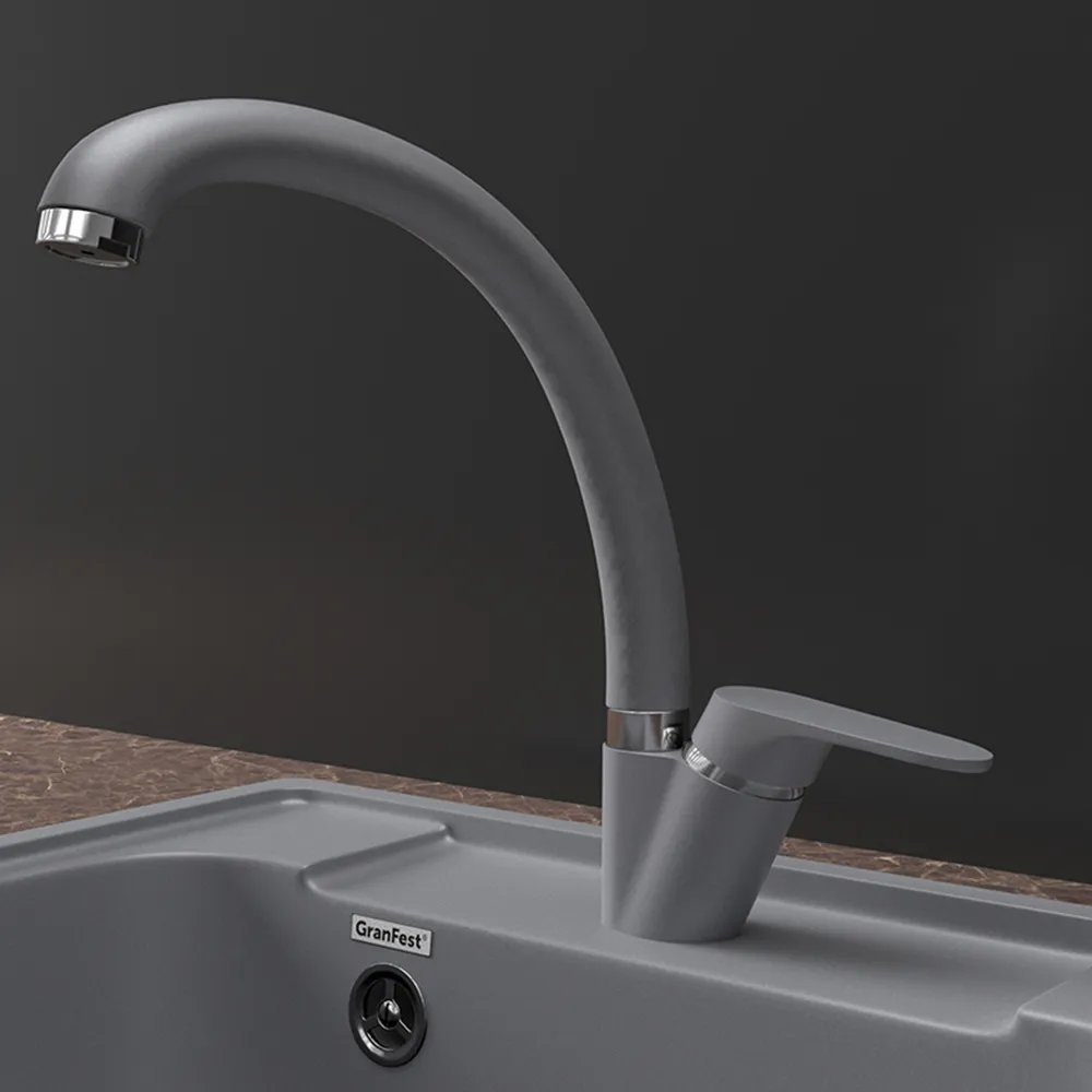 Смеситель для кухни GranFest Z-3323, темно-серый
