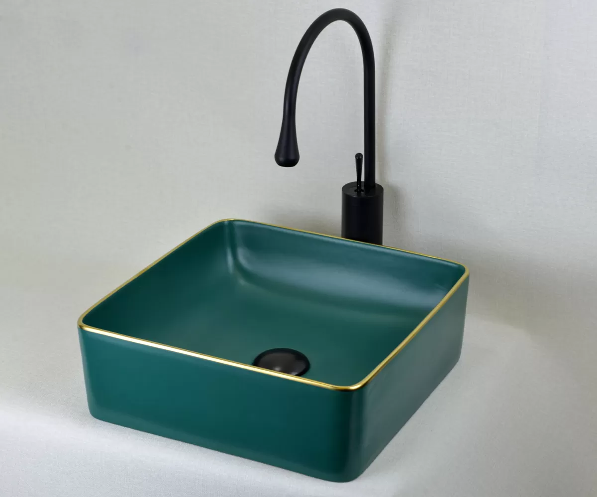 Накладная раковина Bronze de Luxe зеленая  (1063)