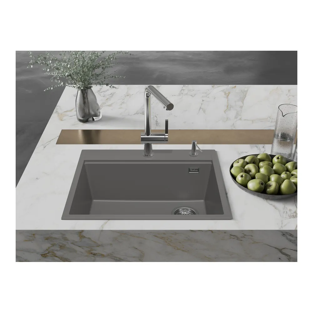 Кухонная мойка Rivelato TESORO TR-605-R, серый металлик