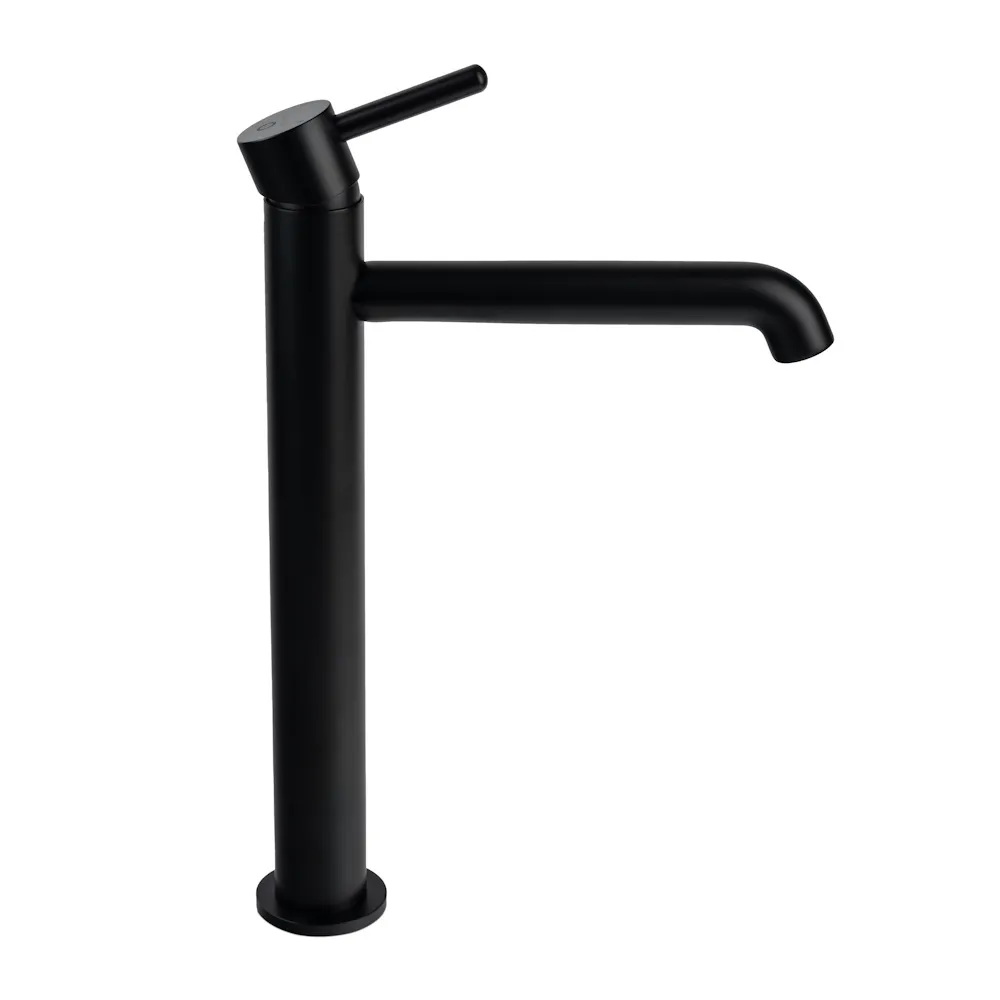 Смеситель для раковины высокий FILARETE Roun FL6020BL, черный