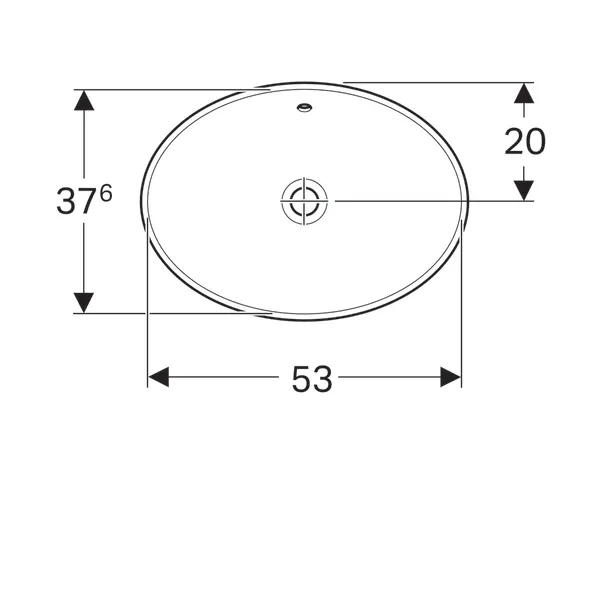 Раковина встраиваемая сверху Geberit Variform 178x400x550 мм (500.716.01.2)