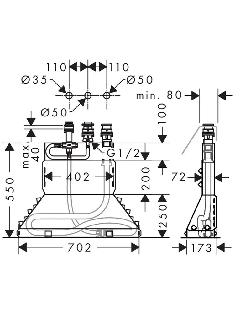 71310000S Set HG Logis смеситель для ванны на на 3 отверстия (71310000+13437180)