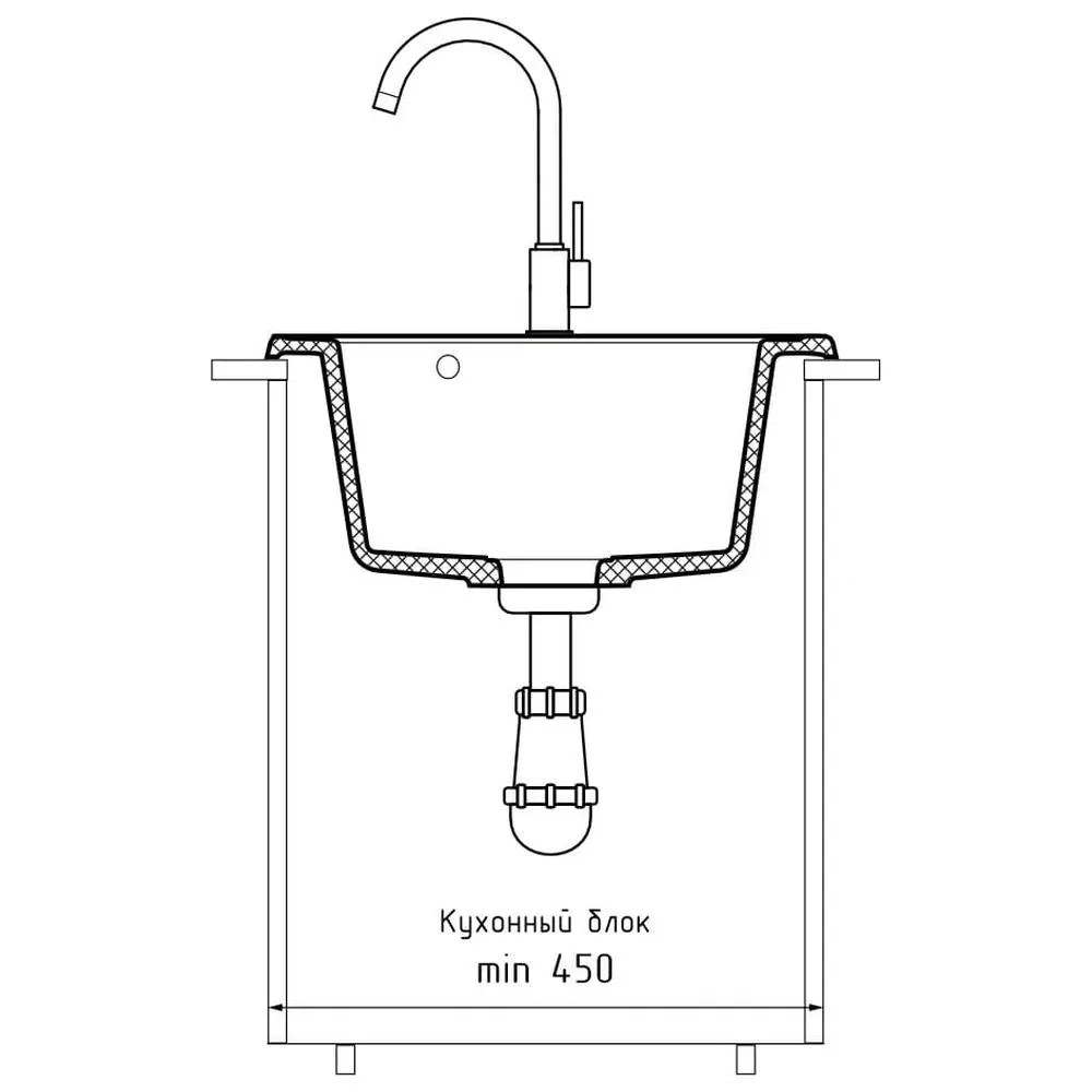 Кухонная мойка GranFest QUARZ 8, песочный