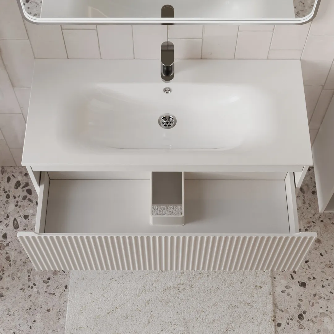 Тумба с раковиной подвесная (100см) Terminus Sicilia SIC101001900301O, белый