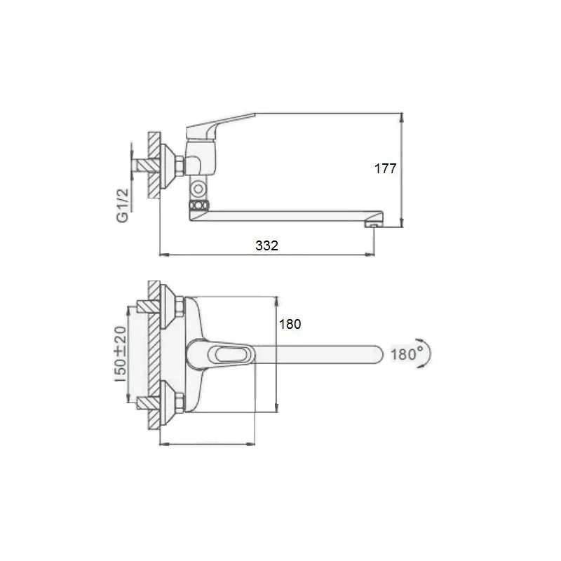 Смеситель для ванны D-Lin D140309-2, хром