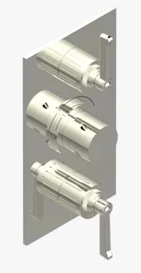 Смеситель для душа THG Hamptons with lever handles на 2 потребителя, никель PVD (G4S H55 5400BE)