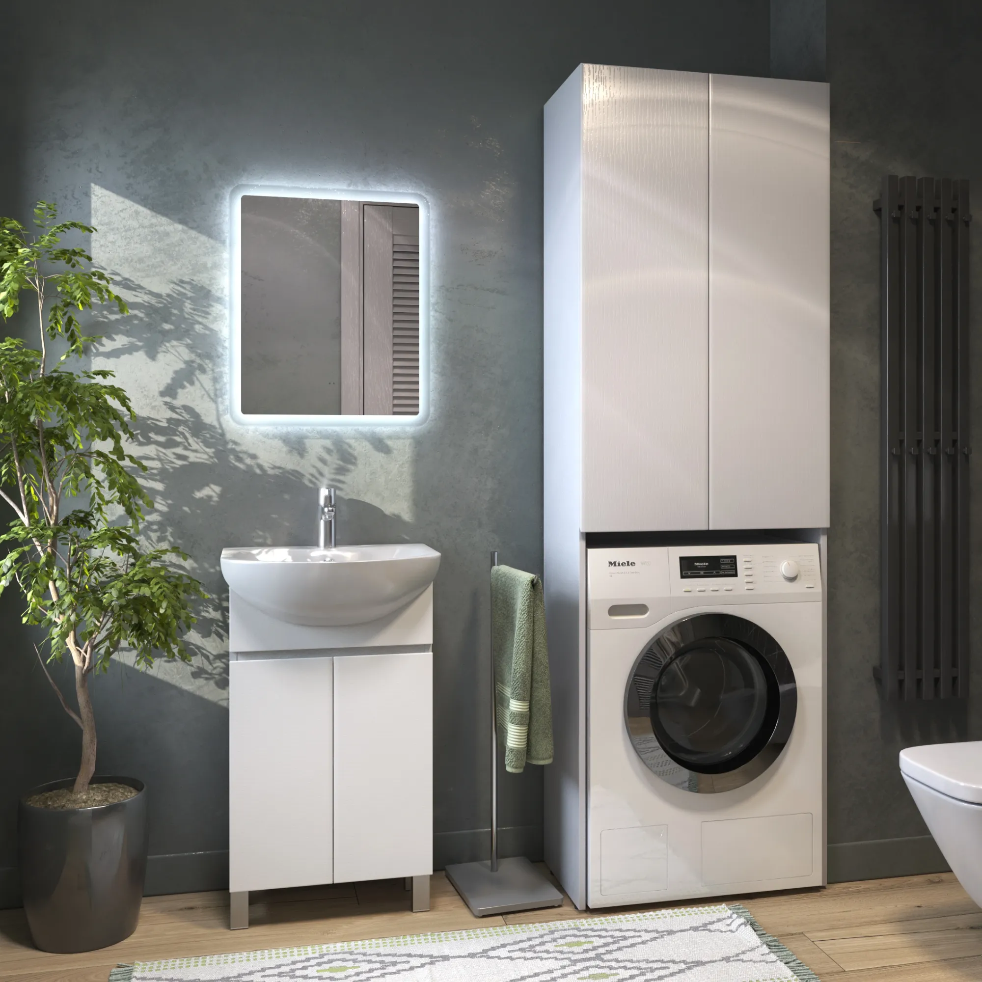 Тумба с раковиной напольная VIGO Wing tn.WIN.BAL.50.2D белый, 50 см