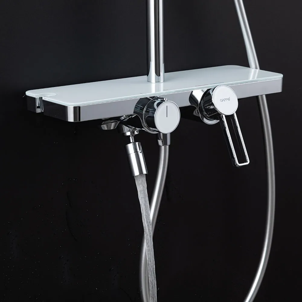 Душевая система GAPPO G2496-20, хром/белый