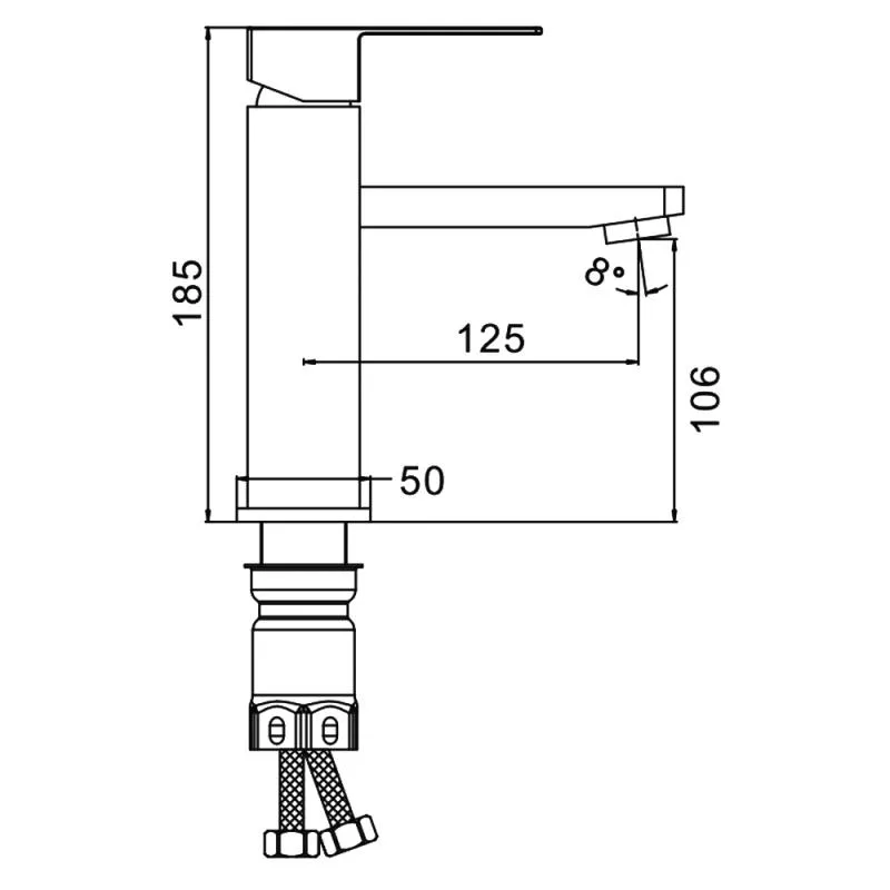 Смеситель для раковины Frap F10802-9, оружейная сталь