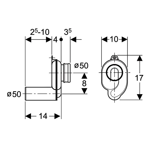 Сифон для писсуара Geberit Uniflex белый (152.950.11.1)