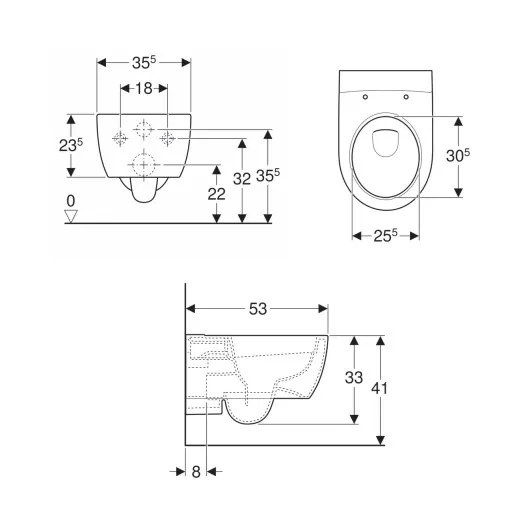 Унитаз подвесной Geberit iCon Rimfree 204060