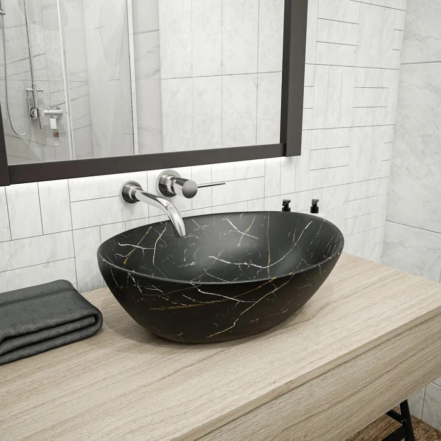 Раковина чаша Maretti EN13NS87-560MR, черный мрамор