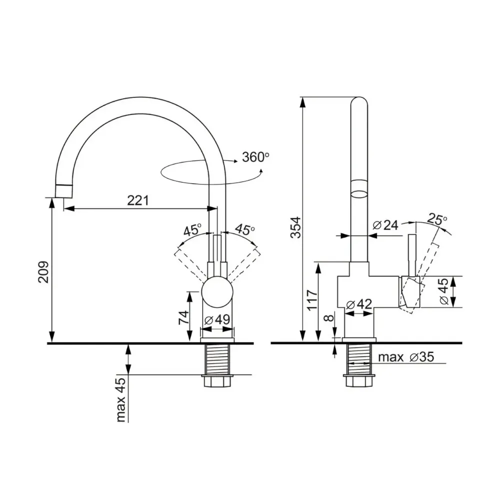 Cмеситель ULGRAN Quartz UQ-021-10, песок