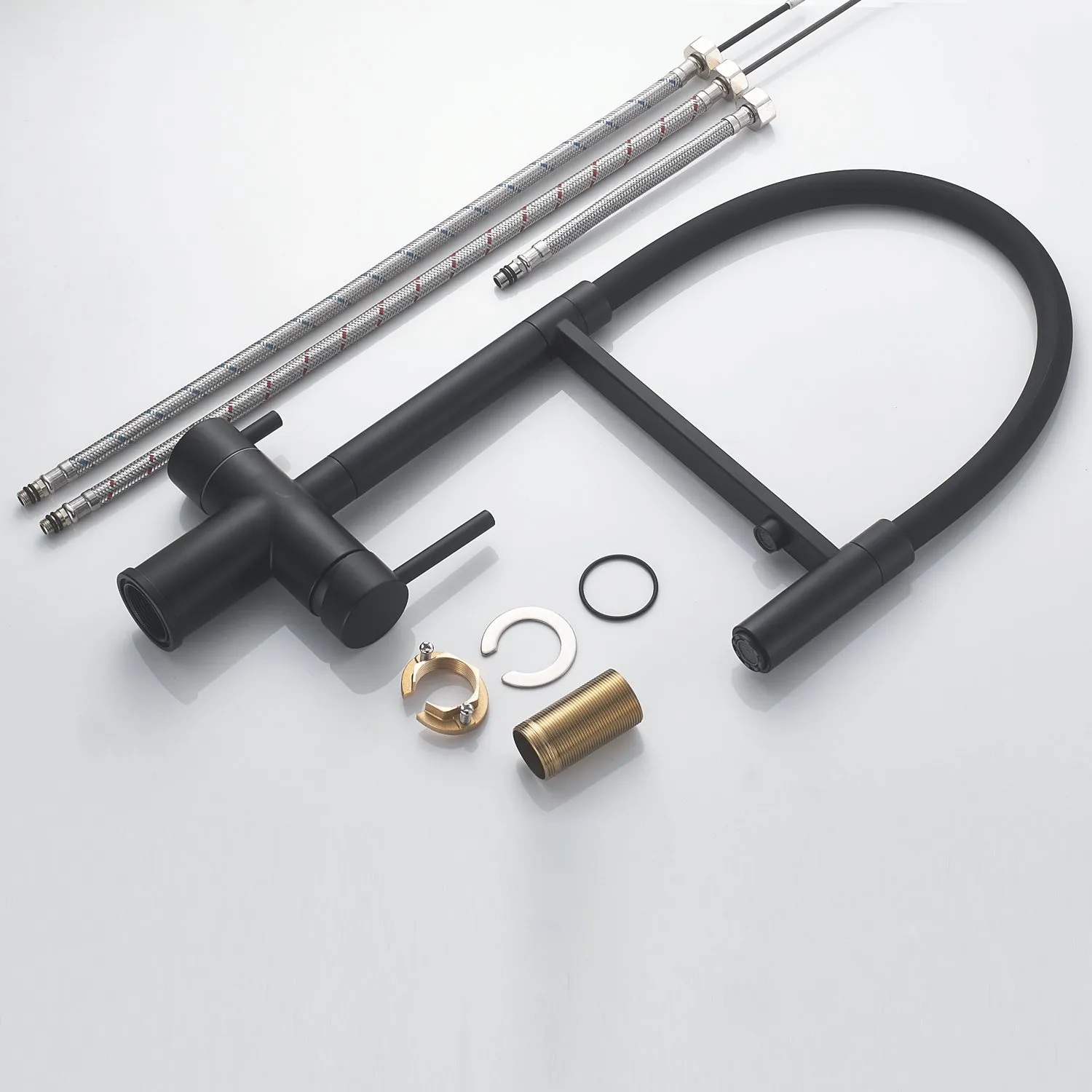 Смеситель для кухни с подключением фильтра Shevanik S178H, черный