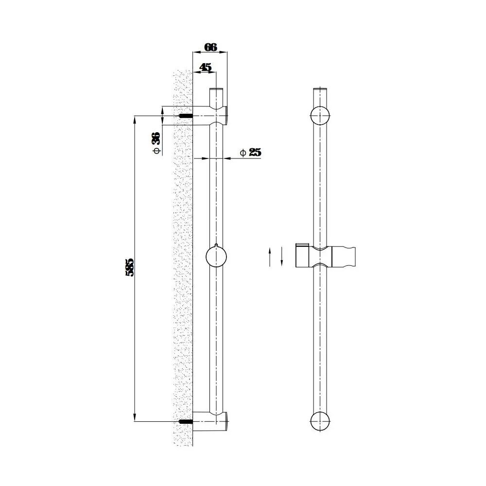 Душевой гарнитур ESKO SR725GM, оружейная сталь