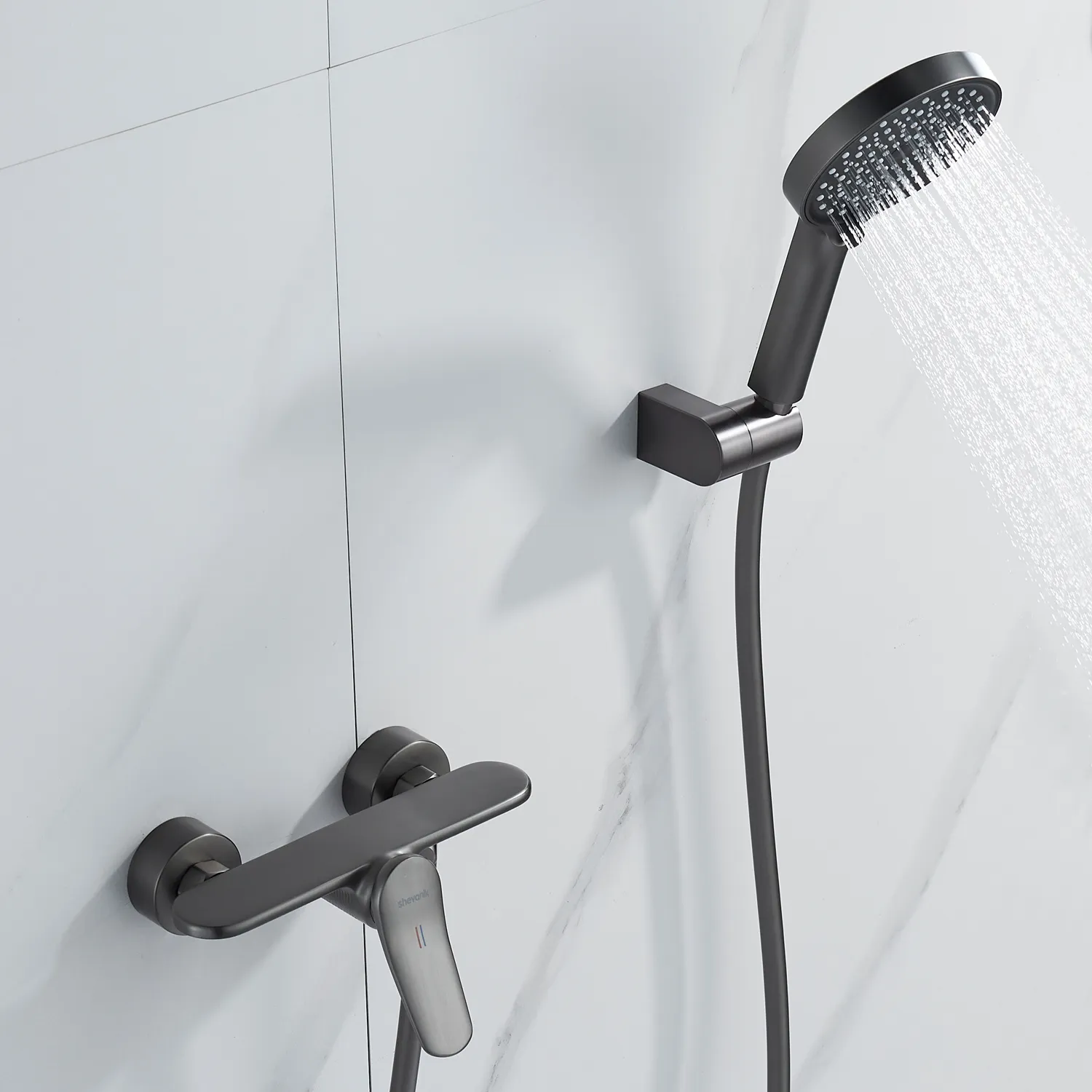 Смеситель для душа Shevanik S4716T, оружейная сталь