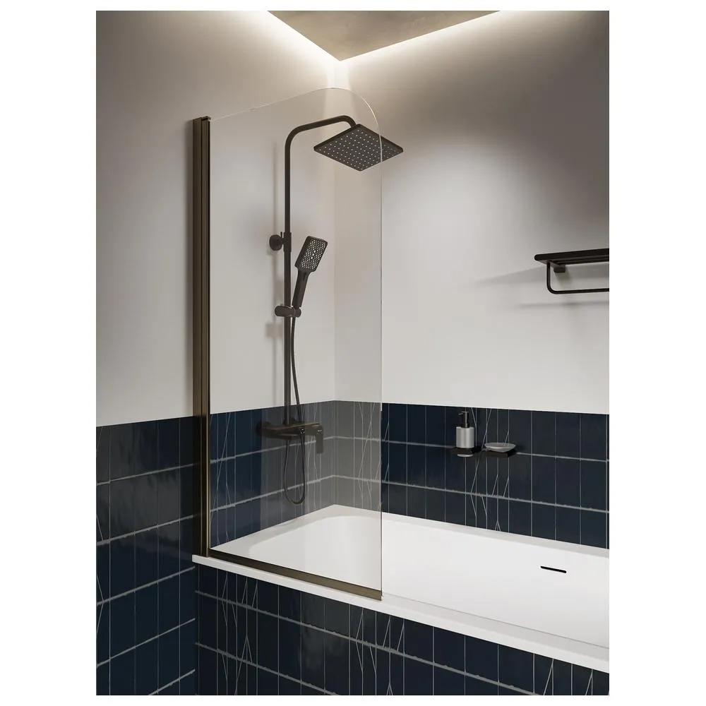 Шторка на ванну распашная Knotlor BS070CG0BL 140х70, черный