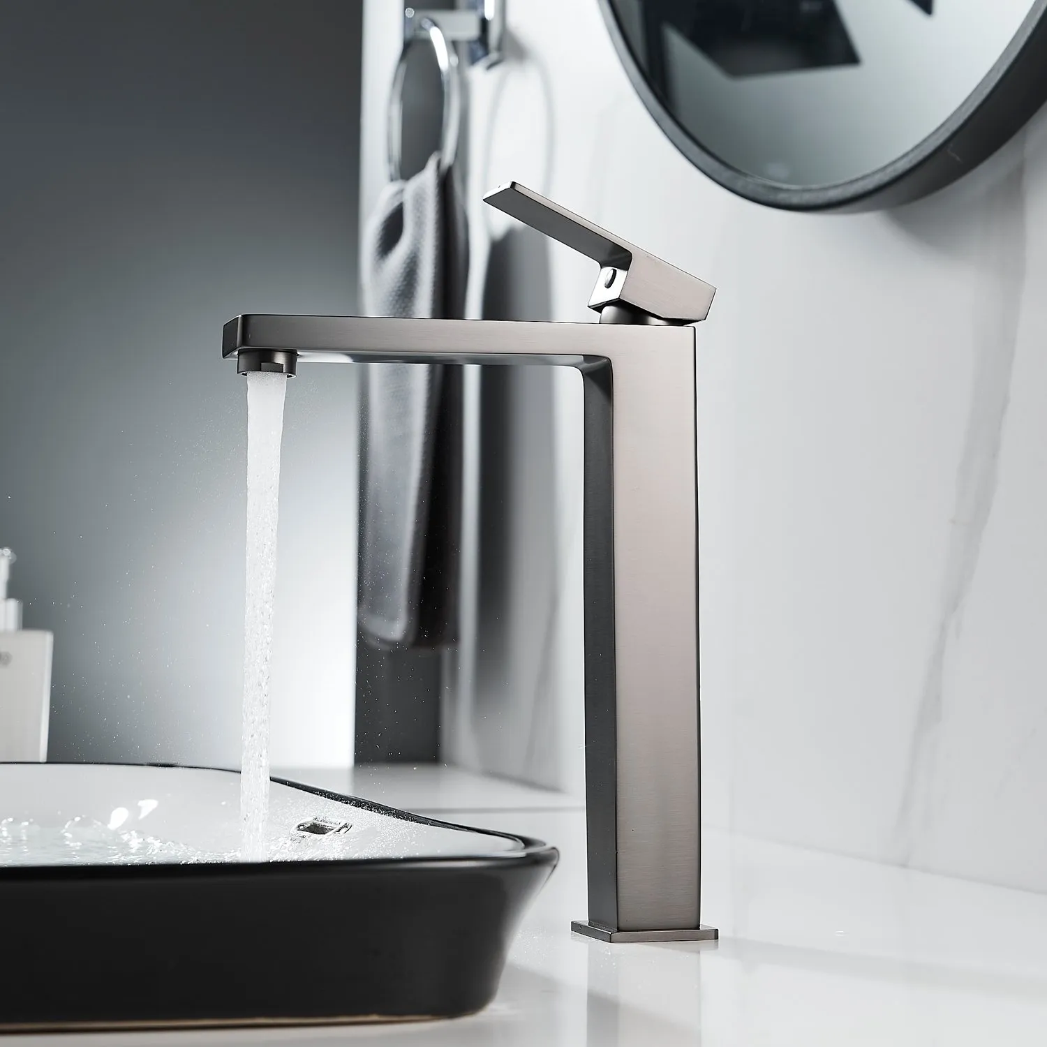 Смеситель для раковины Shevanik S9611T, оружейная сталь