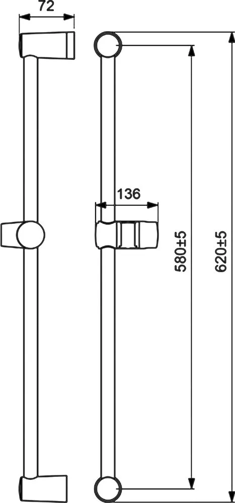 Штанга Vidima Fresh S для душа 600 мм (BA196AA)