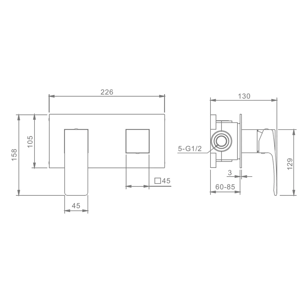 Смеситель для душа Raglo R01.273.09, графит