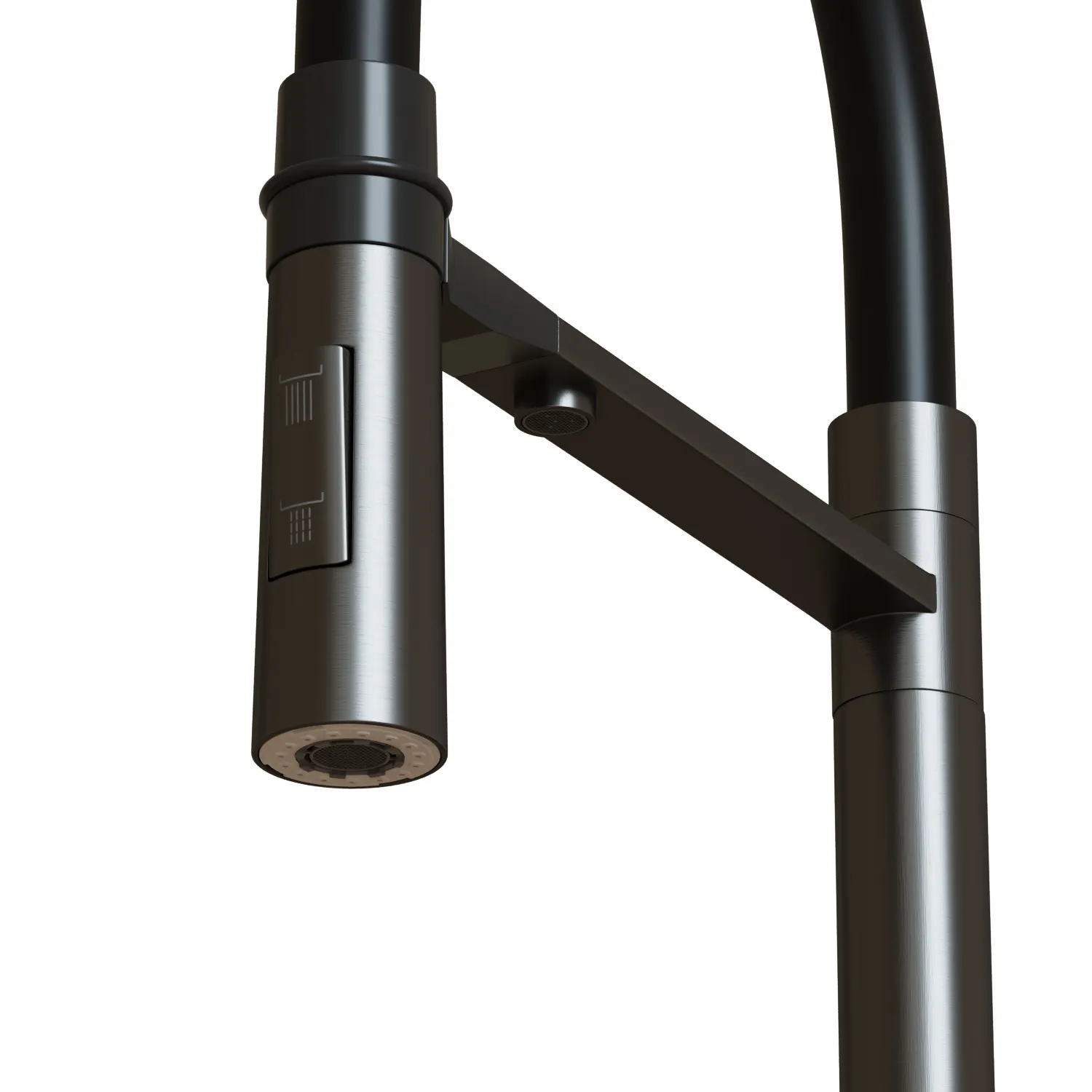 Смеситель для кухни 35k MIXLINE МЛНС-0401Г(MLSS-0401BL)черн.гиб.излив магнит,под.к фил,ЧЕРНЫЙ ГРАФИТ (556015)