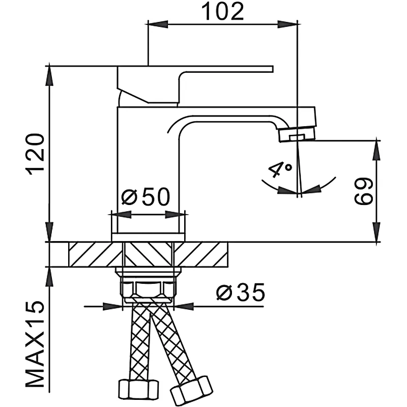 Смеситель для раковины Frap F1041, белый/хром