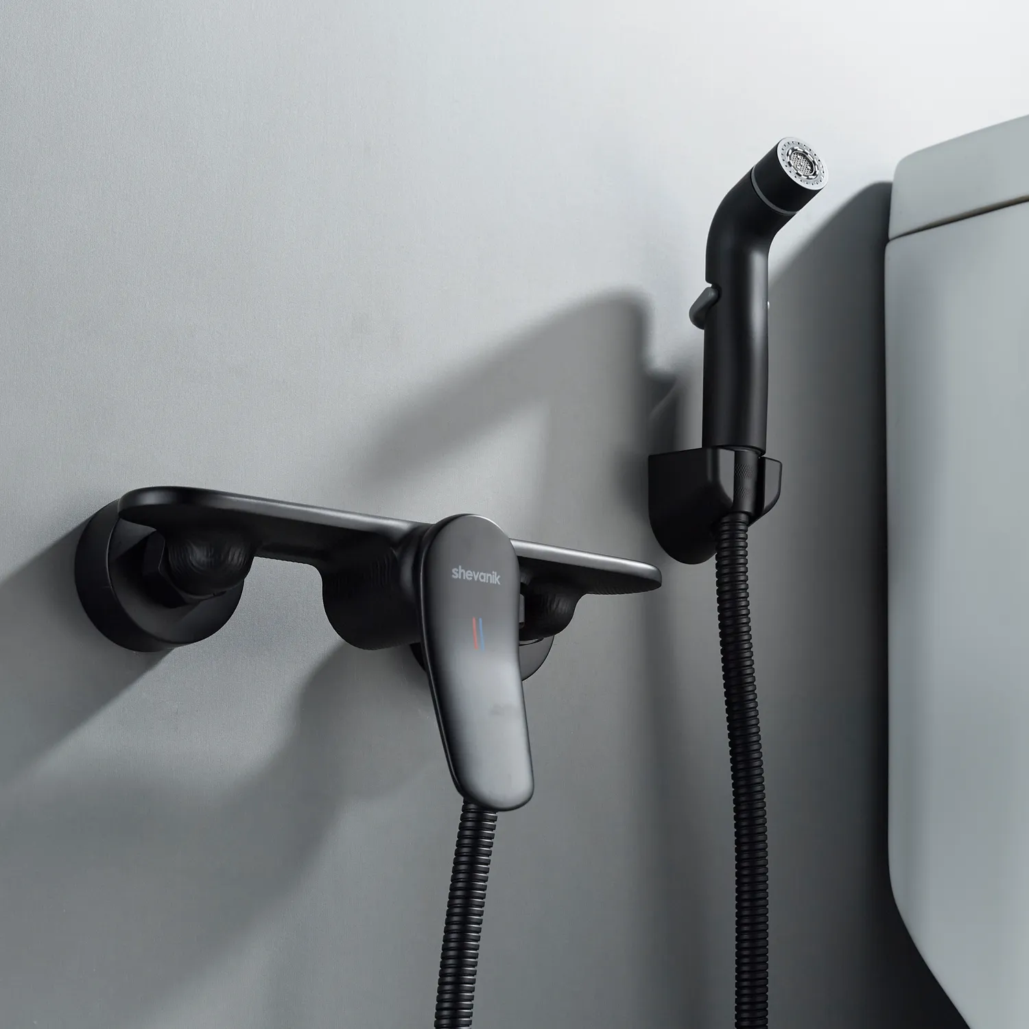 Гигиенический душ со смесителем Shevanik S4705H-1, черный