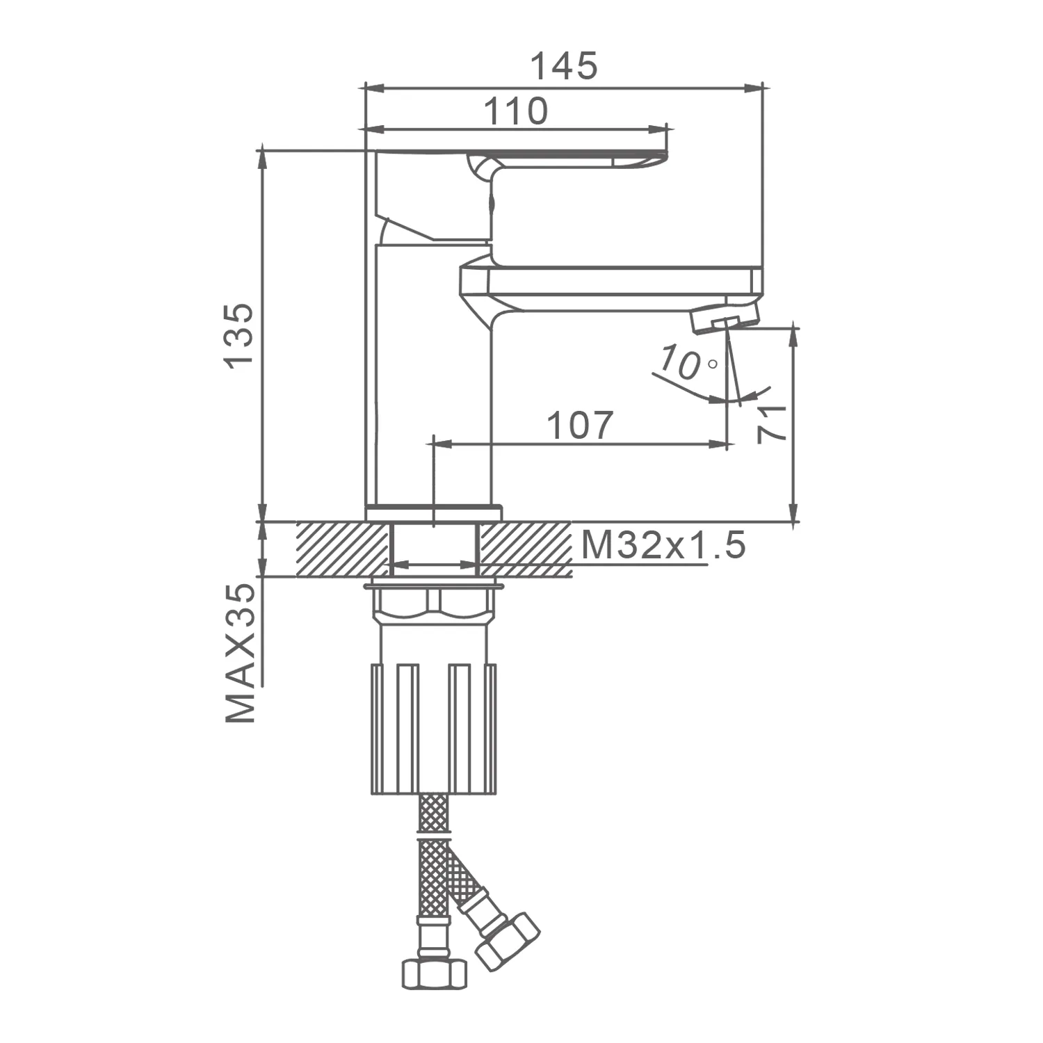 Смеситель для раковины Splenka S06.10.06, черный