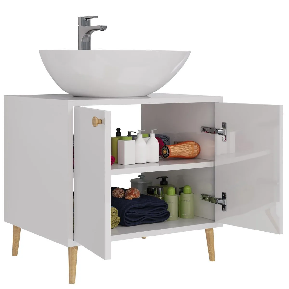 Тумба с раковиной напольная Dreja Luno 60 см, белый