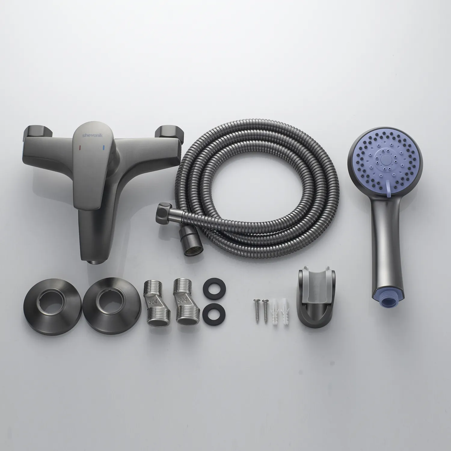 Смеситель для ванны Shevanik S5002T, оружейная сталь