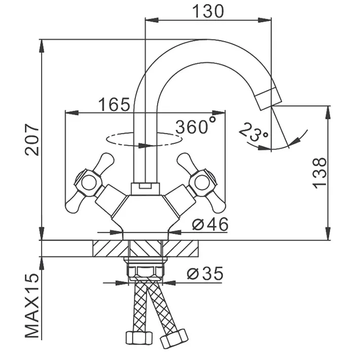 Смеситель для раковины Frap F13732-B, хром