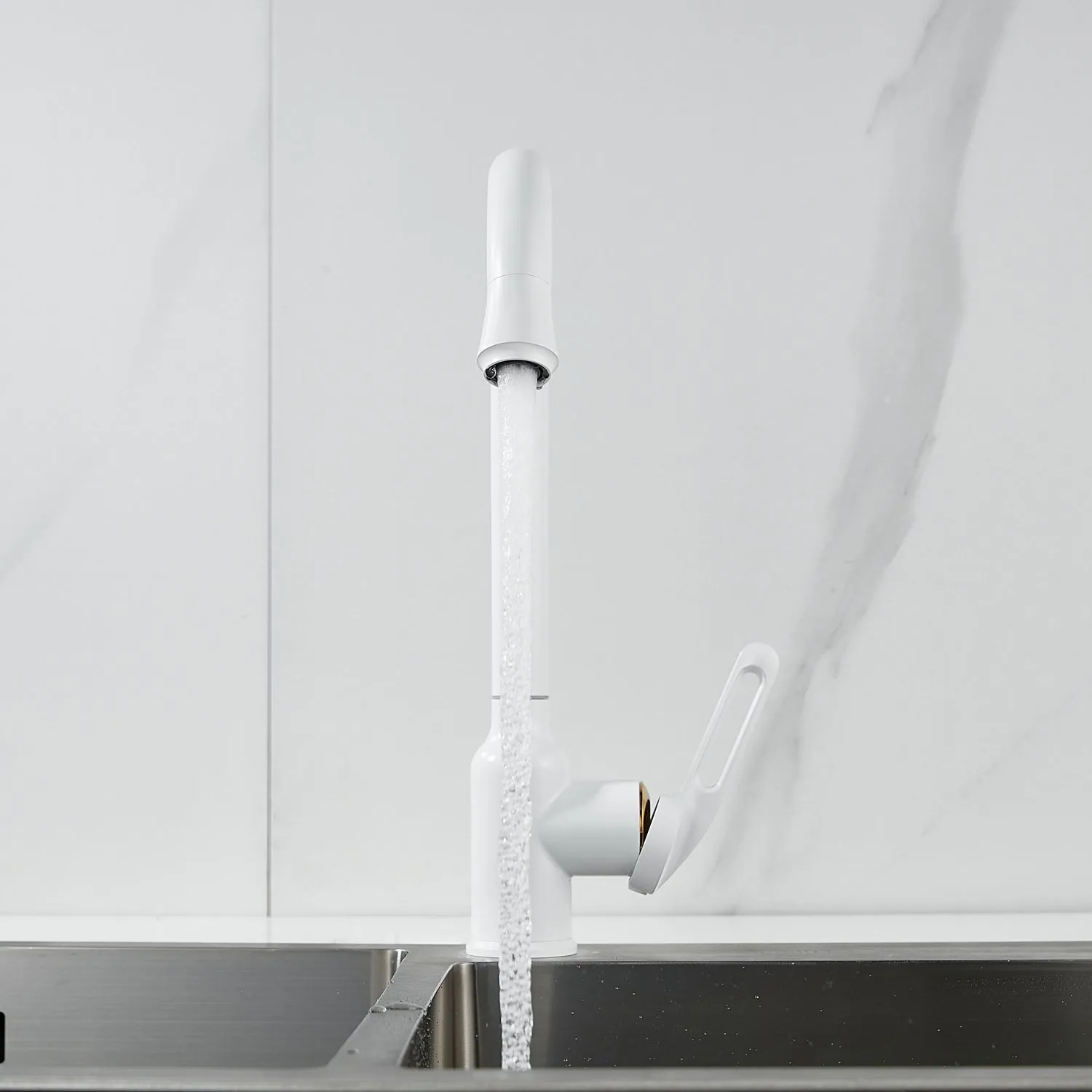 Смеситель для кухни Raffine F103C, белый