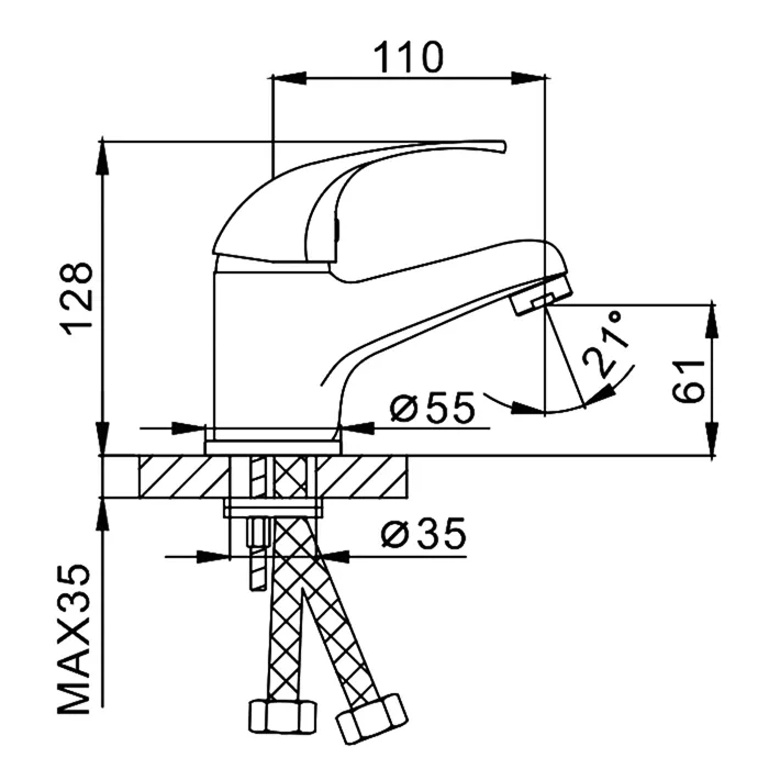 Смеситель для раковины Frap F1029-B, хром