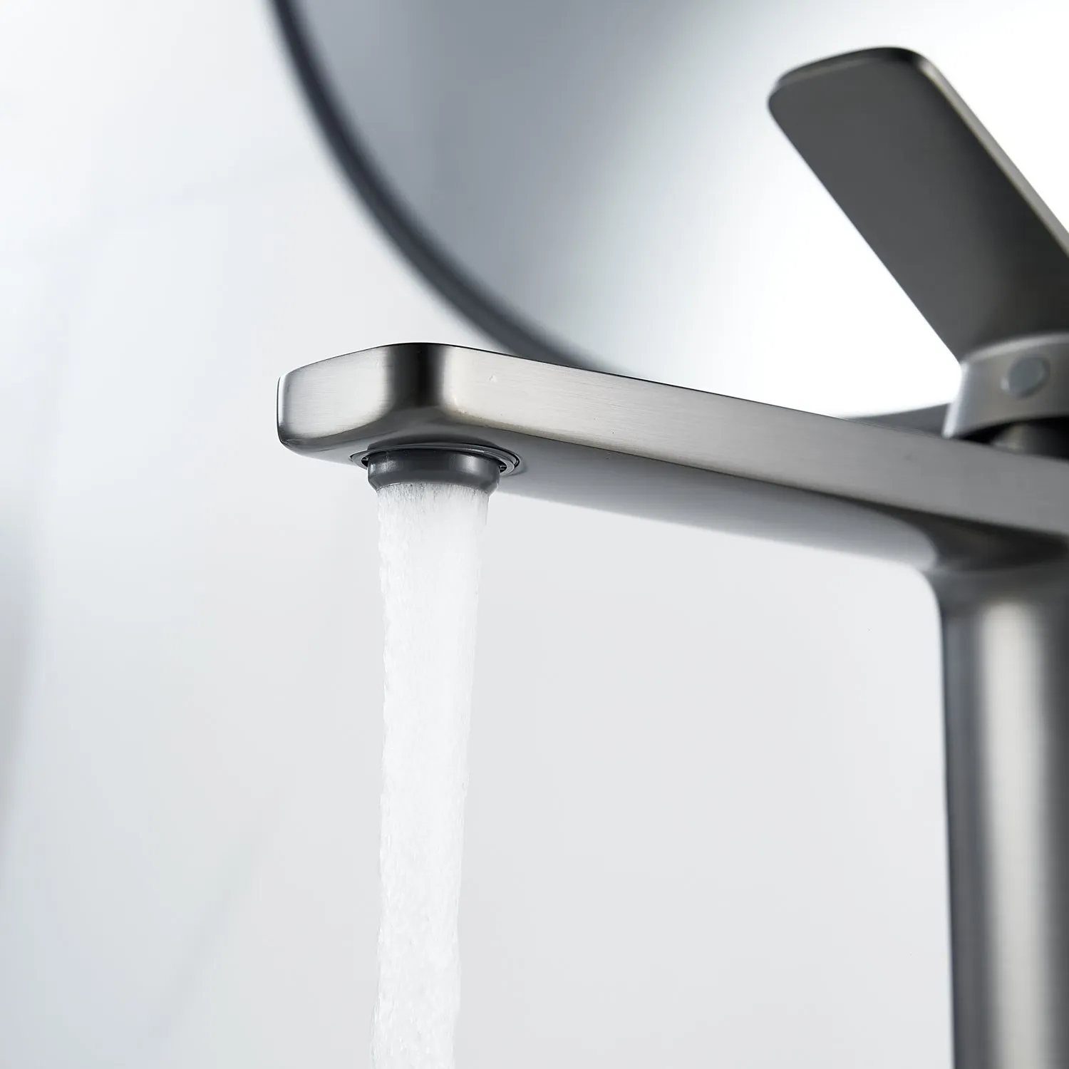 Смеситель для раковины высокий  Raffine F1199T, оружейная сталь