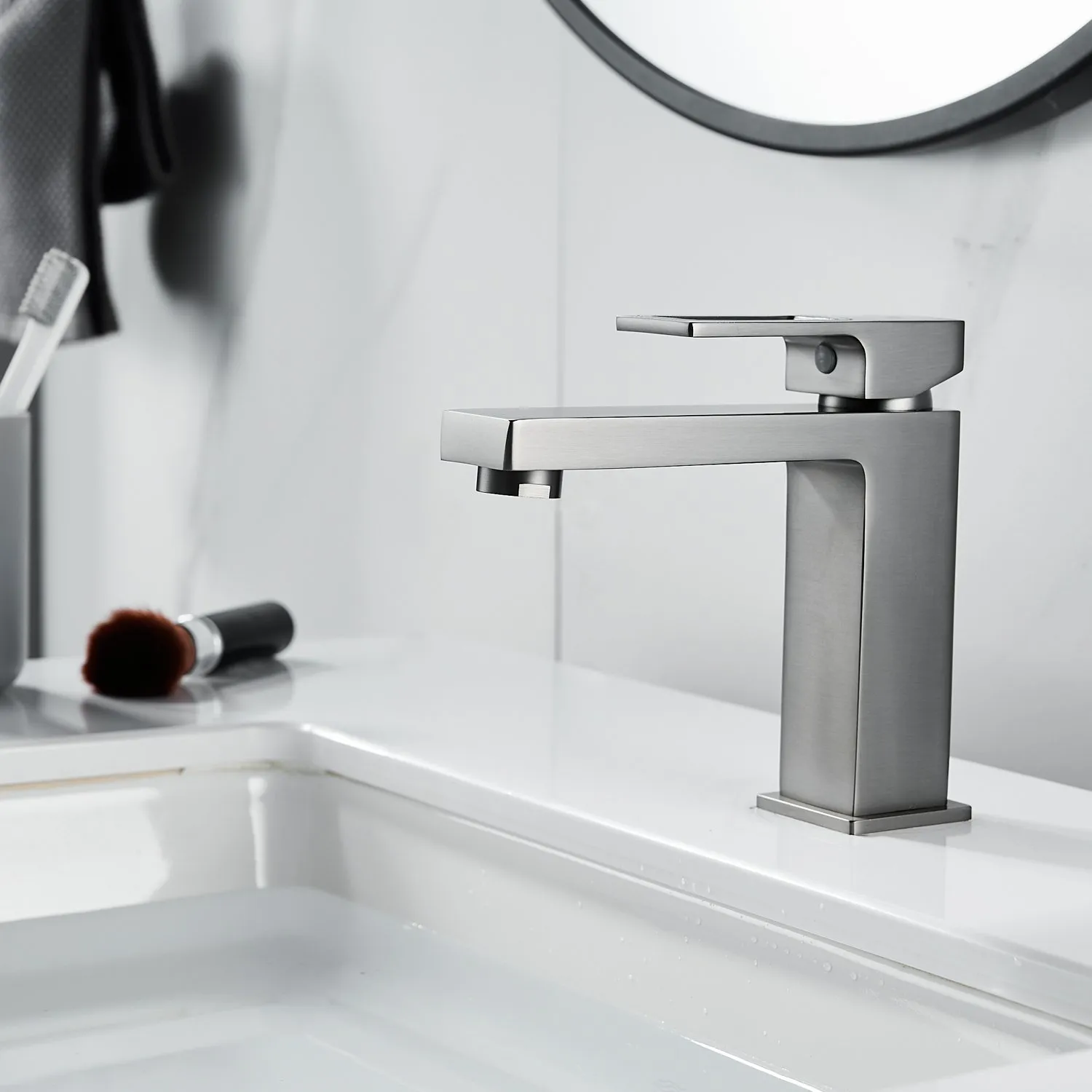 Смеситель для раковины Raffine F0196T, оружейная сталь